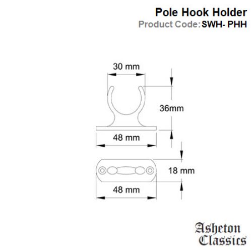 Pole Hook Holder Polished Brass