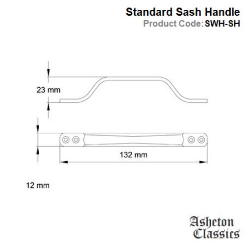 Standard Sash Handle Polished Brass