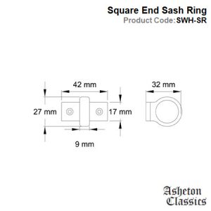 Square End Sash Ring Polished Brass