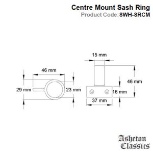 Centre-Mount Sash Ring Polished Brass