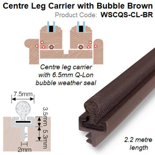 Perimeter Q-Lon Seal 2.2 meter long with Centre Leg Carrier Brown WSCQS-CL-BR
