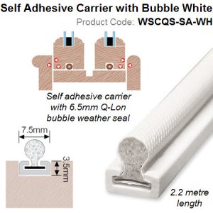 Perimeter Q-Lon Seal 2.2 meter long with Self Adhesive Carrier White WSCQS-SA-WH