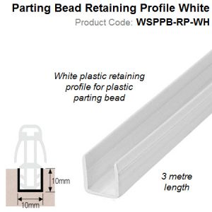 Retaining Profile for Plastic Parting Bead 3 meter length White WSPPB-RP-WH