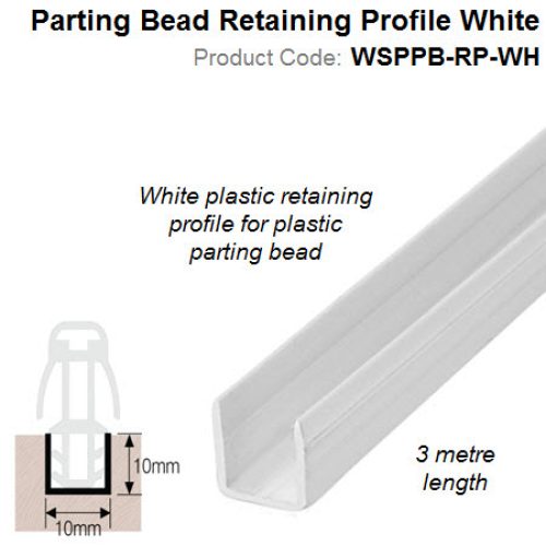 Retaining Profile for Plastic Parting Bead 3 meter length White WSPPB-RP-WH